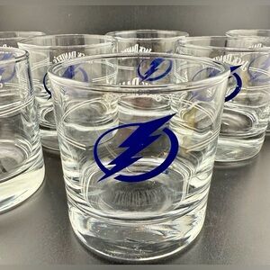 4 NHL Jack Daniel’s, Tampa Bay Lightning Hockey Lowball, whiskey glasses.